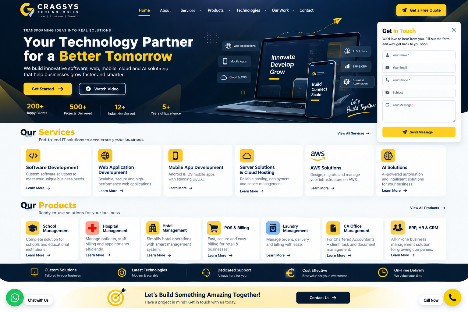 Cragsys Technologies digital solutions interface concept